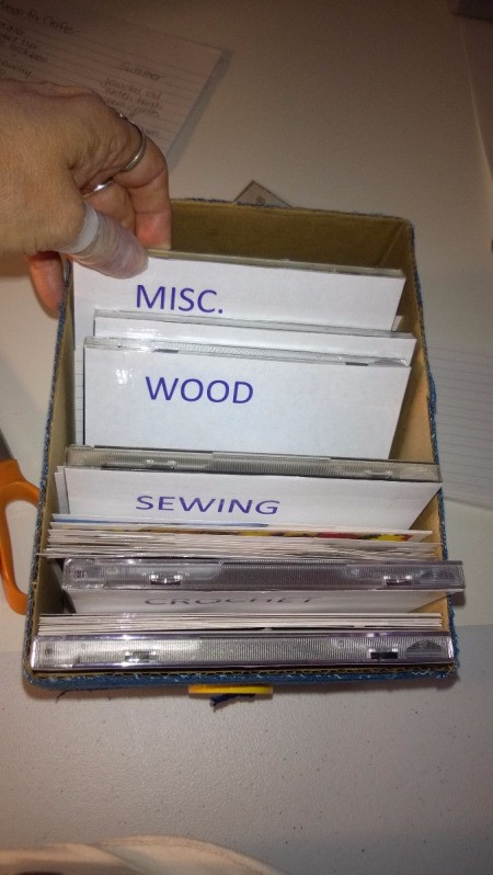 Craft Project Tickler Box - sort craft project cards and begin filing