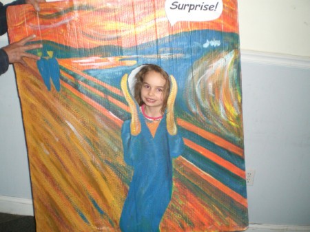 Photo Cutouts for Any Party - child behind The Scream poster