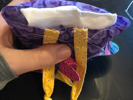 Fabric Chicken Doorstop - place insert on top of stuffing