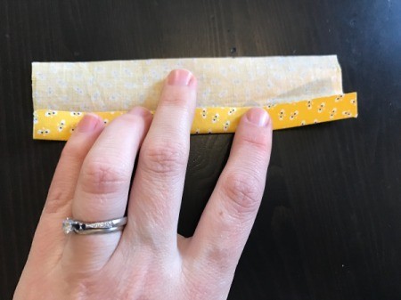 Fabric Chicken Doorstop - fold sides in toward the center fold line