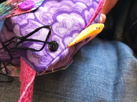 Fabric Chicken Doorstop - sew on eyes