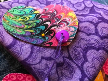 Fabric Chicken Doorstop - wings placed and pinned