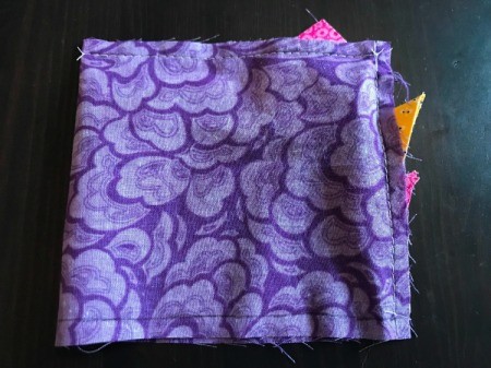 Fabric Chicken Doorstop - pin comb out of way of front seam and sew seam