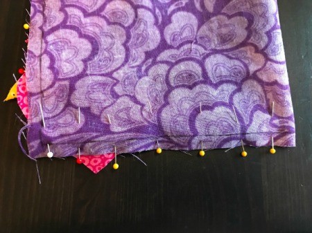 Fabric Chicken Doorstop - pin top seam of body, right sides together