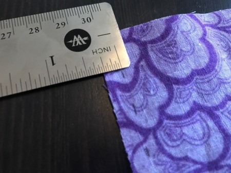 Fabric Chicken Doorstop - mark 1/4 inch seam with ruler