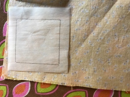 Fabric Chicken Doorstop - place webbing on wrong side of fabric