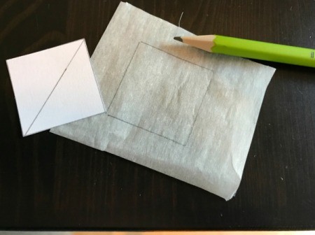 Fabric Chicken Doorstop - trace beak template onto fusible webbing paper