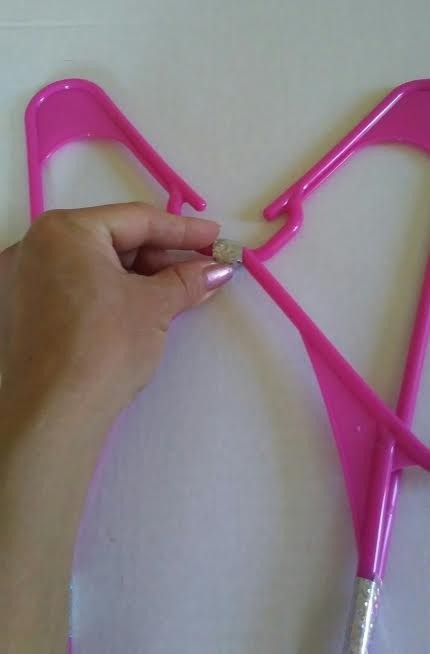 Clothes Hangers Wall Decoration - additional taping to secure