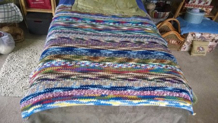 Recycled Yarn Afghan - on day bed