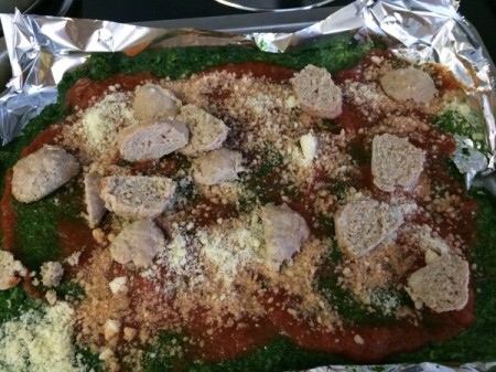 Spinach Bake with meatballs added