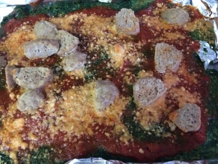 Spinach Bake ready on baking sheet