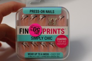 Press-on fingernails with manicure.