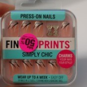 Press-on fingernails with manicure.