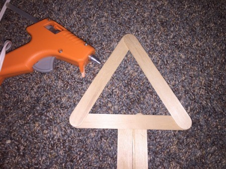 Popsicle Stick Wall Arrow - add two more sticks and glue to create a triangle
