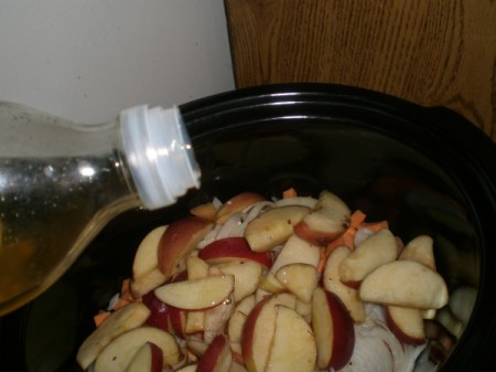 Olive oil added to Pot