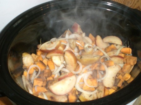 Chicken Sausage, Apple and Sweet Potato Pot | ThriftyFun