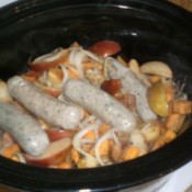 Chicken Sausage added to Pot