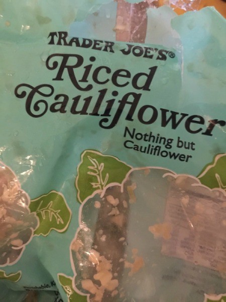 riced cauliflower bag