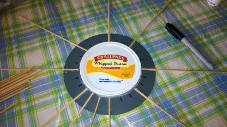 Mirror Mirror on the Wall -  attaching skewers at marks