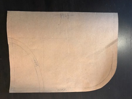 Clothespin Apron - brown paper pattern cut out