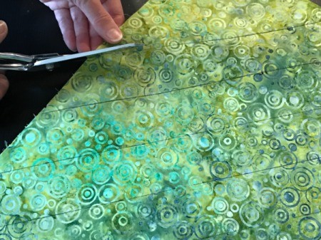 Clothespin Apron - cutting bias binding