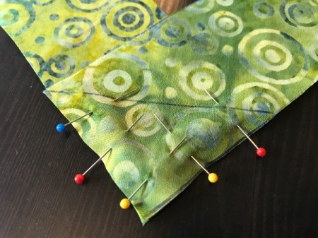 Clothespin Apron - stitch line marked