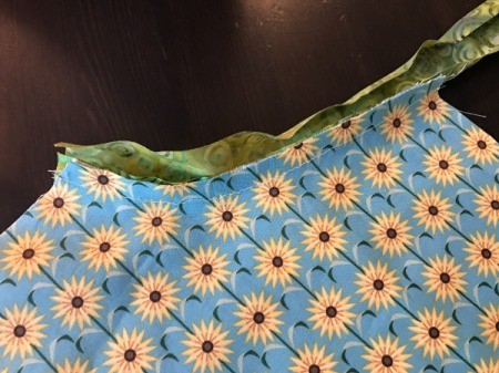 Clothespin Apron - binding stitched on