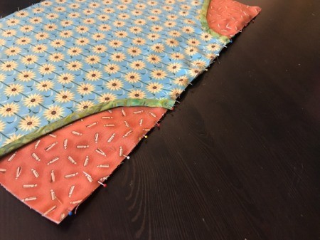 Clothespin Apron - pin all four thicknesses along the long top edge