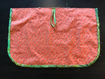 Clothespin Apron - fold bias binding to back of apron