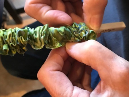 Clothespin Apron - turning the ties right side out