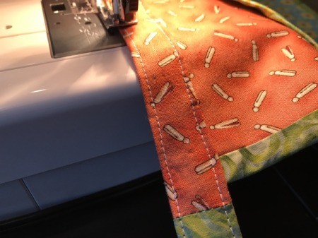 Clothespin Apron - topstitching across the waistband