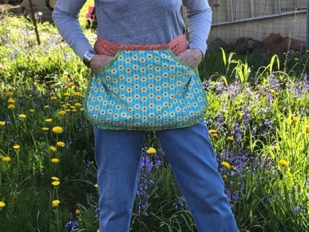 Clothespin Apron - Mom wearing the clothespin apron