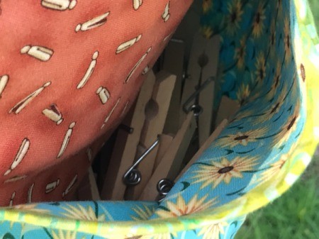 Clothespin Apron - closeup of pins in pouch