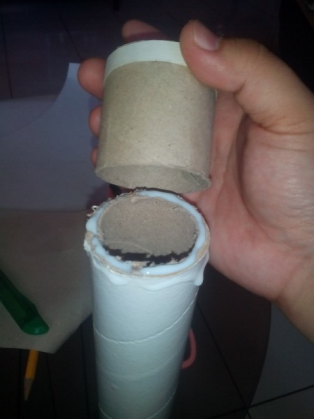 Cling Wrap Roll as Pencil Case - glue one half of the tissue core into the base of the cling wrap core, the other will be the pencil case lid