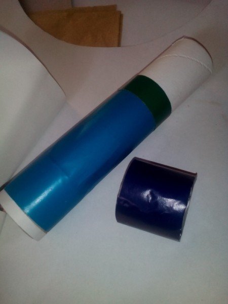 Cling Wrap Roll as Pencil Case - cover with art paper