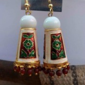 A pair of handcrafted earrings.