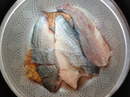 skinned scored sea bass