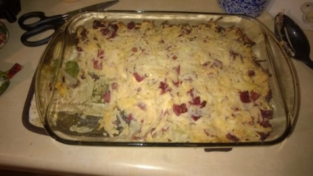 Reuben Casserole in baking dish