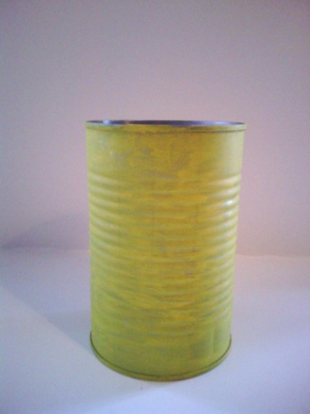 Recycled Bumblebee Can - painted yellow can