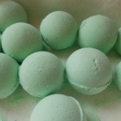 Bath Bombs Are Hard and Flakey - mint green bath bomb balls