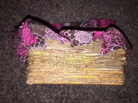 Fabric Covered Recycled Box - glue corners first