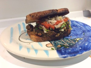 Eggplant Burger on plate