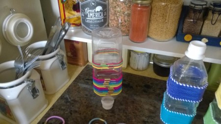 Colorful Hair Tie Vases - working on last one