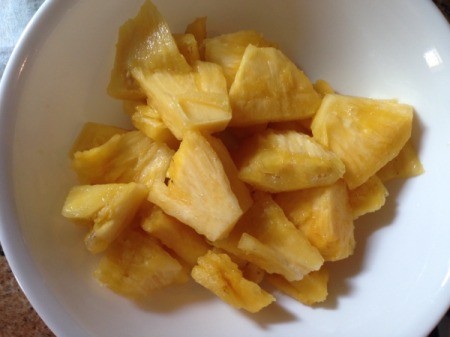 fresh pineapple in bowl