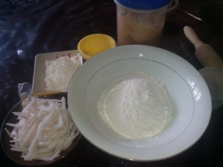 Homemade Buko Pie ingredients