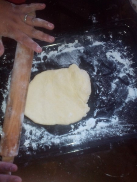 rolling Buko Pie dough