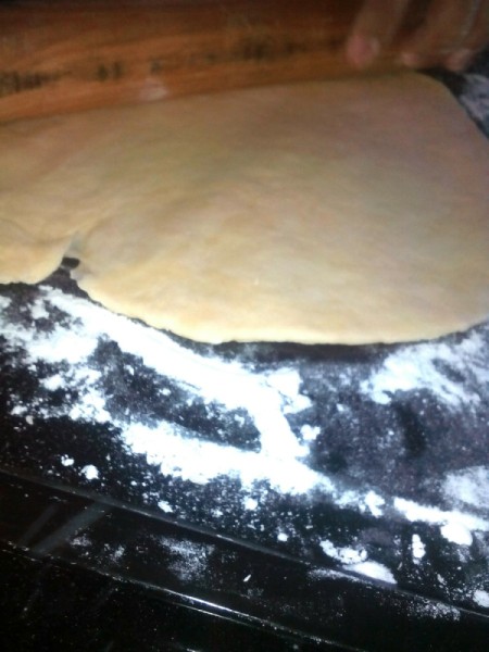 rolled Buko Pie dough flat