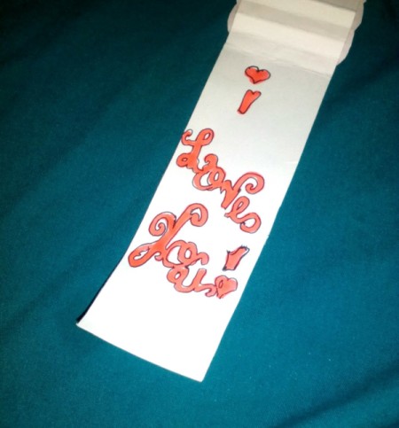 Mother's Day Surprise Greeting Card - flip the long strip open and write your message inside