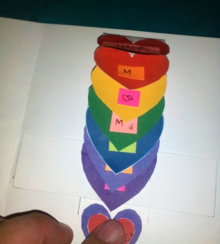 Mother's Day Surprise Greeting Card - glue to the end of the longer portion of the strip