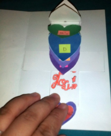 Mother's Day Surprise Greeting Card - pull down to read the message and see the opening heart effect